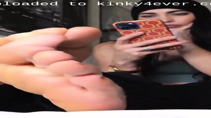 Brunette Hottie With A Winter Hat Exposing Her Gorgeous Feet And Toes  Kinky4Ever