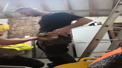 Tradie Suck In Dewalt Trousers  American