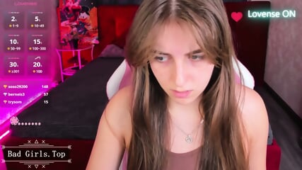 Very pretty long hair brunette skinny teen show