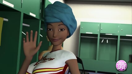 3DGSPOT - Naughty Teen Cheerleader Rides Star Quarterback's Cock In The Locker Room! 3D CARTOON PORN - Ebony Star  teen-anal
