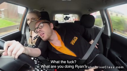 Busty Driving Student Finger And Cock Fucked