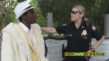 Pimp Daddy Is Subdued Into Fucking Both Of These Officers Pussies