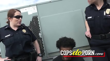 Horny Milf Cop Holds Criminal As He Drills Officer In Doggystyle