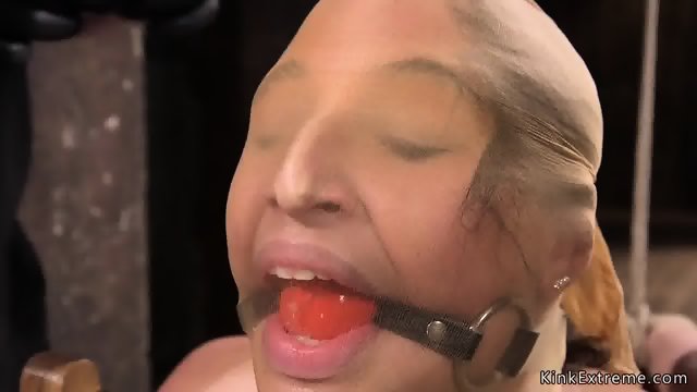 Gagged and hogties sub in chair