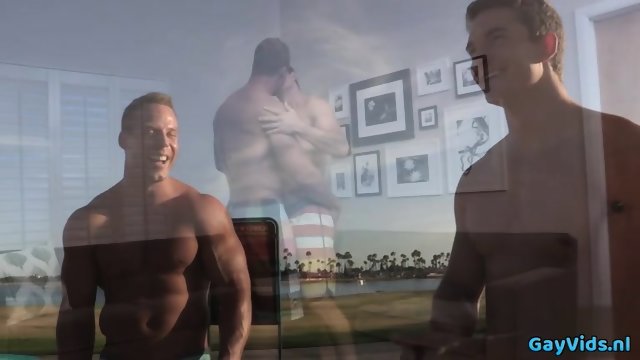 Muscle gay anal sex and creampie