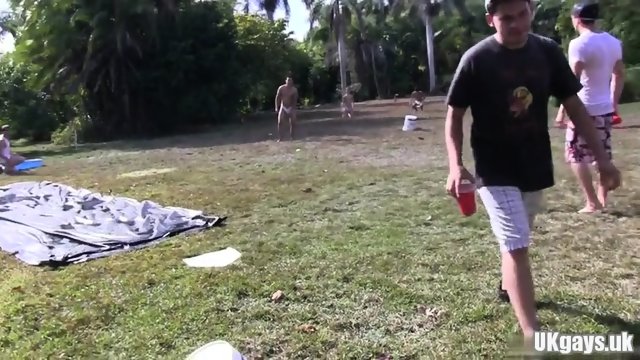 Hot gay outdoor and anal cumshot