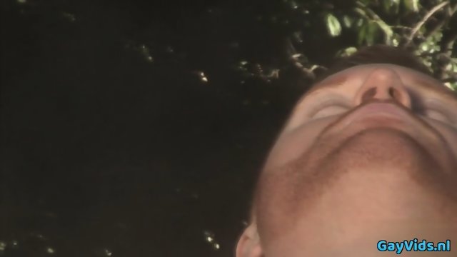 Muscle gay rimjob and cumshot