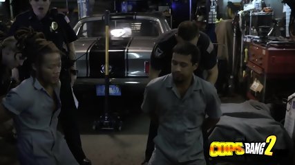 Police Take On A Big Black Mechanic Shop Owner With Their Pussies