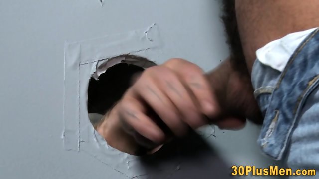 Hunk jerking black cock