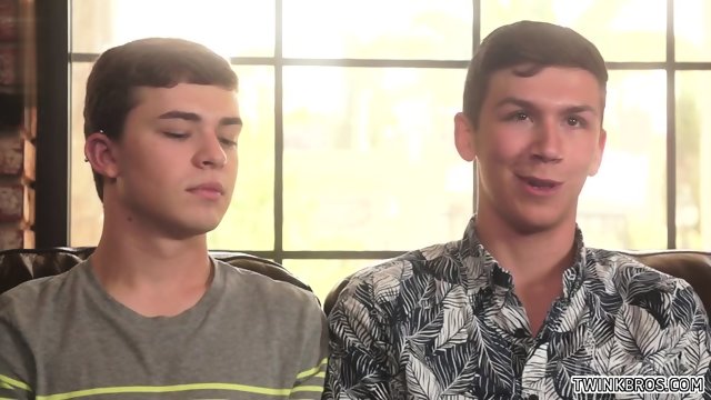 Brunette twink anal sex and facial