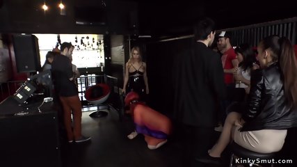 Big Ass Slave Pisses And Anal Banged In Public Bar