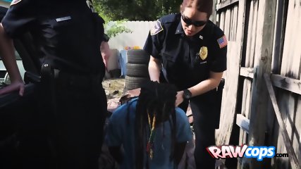 Perverted Cops Take Rhasta Criminal In Alley And Fuck His Cock