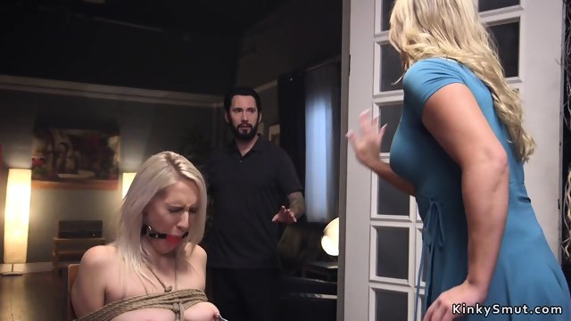 Milf and step dad torments teen