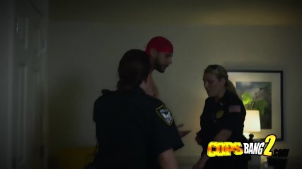Suspect Is Awakened By Rough Perverted Milf Cops Who Strip Him Down