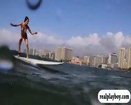 Busty Babes Try Out Surfing And Driving Segway By The Beach
