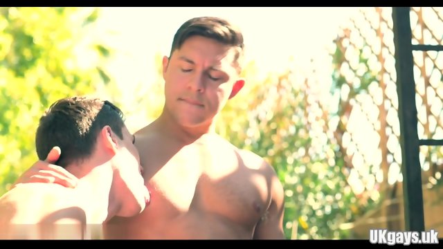 Muscle gay threesome with cumshot