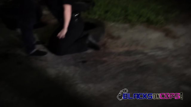 Milf cops get their coochies banged in the dark by black suspect