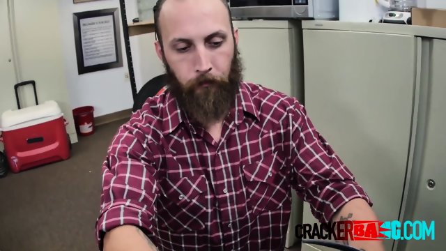 Bearded gay guy gets his asshole demolished by directors big cock