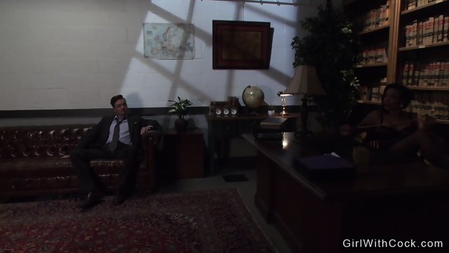 Shemale in fishnets anal bangs guy