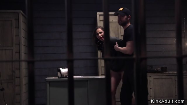 Security dude anal bangs brunette babe