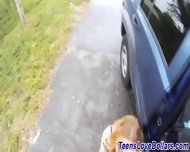 Teen Blows Dick Outside