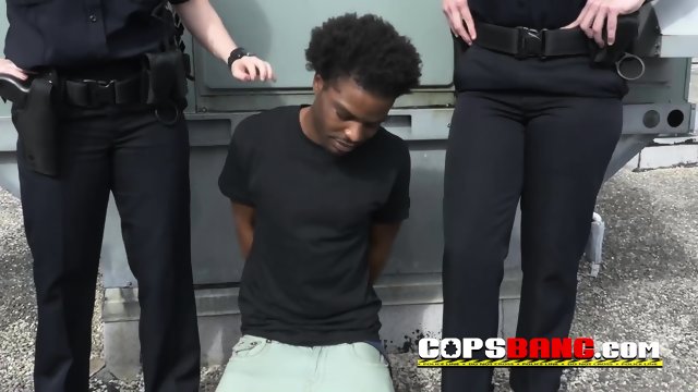 Outdoors INTERRACIAL SEX with dirty white uniformed pervs