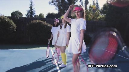 Foursome With Kinky Teens At The Tennis Court