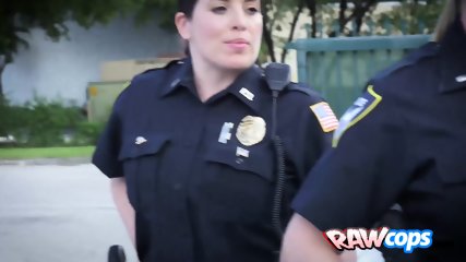 Brunette Bites Blonde Cop S HUGE NIPPLES While Gets Fucked