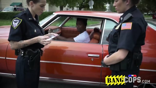 ROUGH tattooed FEMALE cops fucked hardcore by BIG BLACK SHLONG