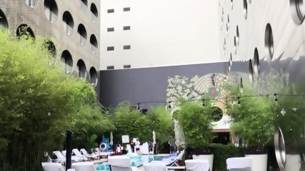vintage, Masturbation, poolside, hotel