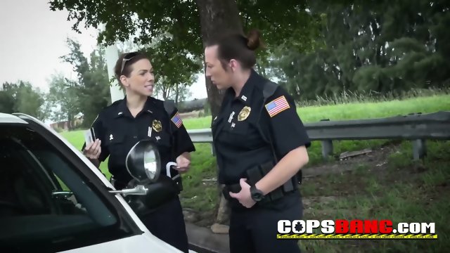 BLACK thug goes dogging with TWO horny UNIFORMED MILFS