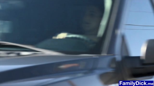 Stepbrother takes teen to stepdads cock for a threesome