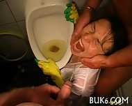 Slave Gets Pissing From Master