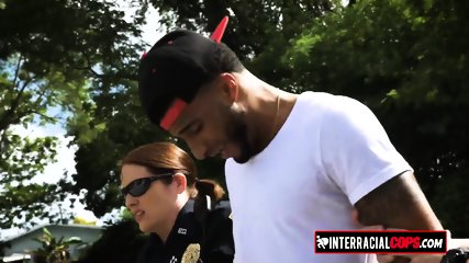Black Tattooed Guy Gets Arrested To Fuck A Horny Cop In A Foursome