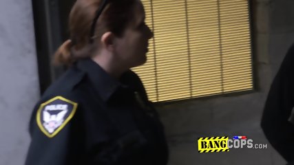 Horny Crime Suspect With Big Cock Prefers To Satisfy These Busty Horny Officers Than Go To Jail Soon
