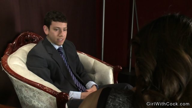 Busty shemale gives anal to athlete