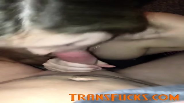Busty brunette gives birthday blowjob