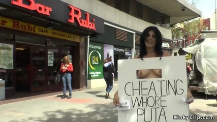 Cheating Spanish Slut Anal Fucked In Public