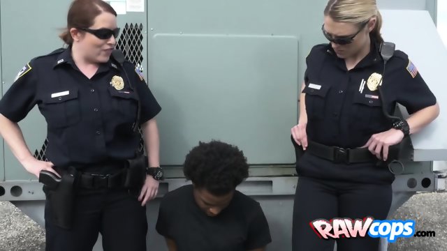 Busty desiring cops use their fat white gluteus to ride hard