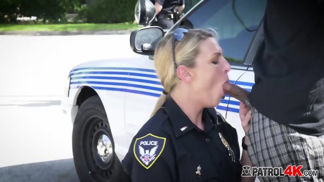 Big breasted milfs in uniform enjoy sharing a big black cock