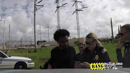 Doggy On The Rooftop With BBC And Two Busty White Female Cops.