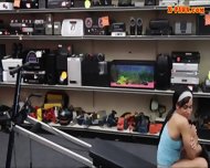Big Tits Muscular Chick Gives Head And Fucked In The Pawnshop