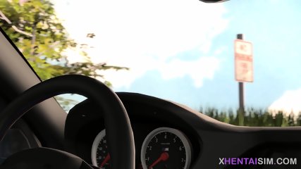 Lara Croft Licking Pussy In The Car