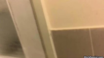 Teen Blonde Sucks In Public Toilet