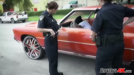 Police Officer Obligates A Black Dude To Lick Her Ass And Then Fuck Her With His Massive Black Cock.