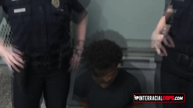 Hot female cops are banging black suspects in public places!