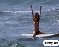Hot Badass Girls Enjoyed Surfing And Sky Diving While Nude