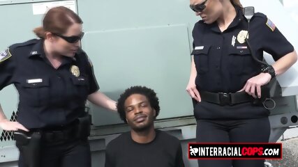 Slutty Female Cops Are Ready To Fuck With This Horny Black Suspect Before Taking Him To Jail.