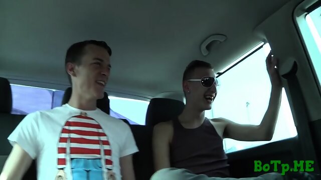 Twinks fuck like crazy in a car