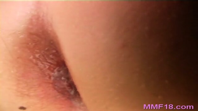 Teen tries 3some on cam